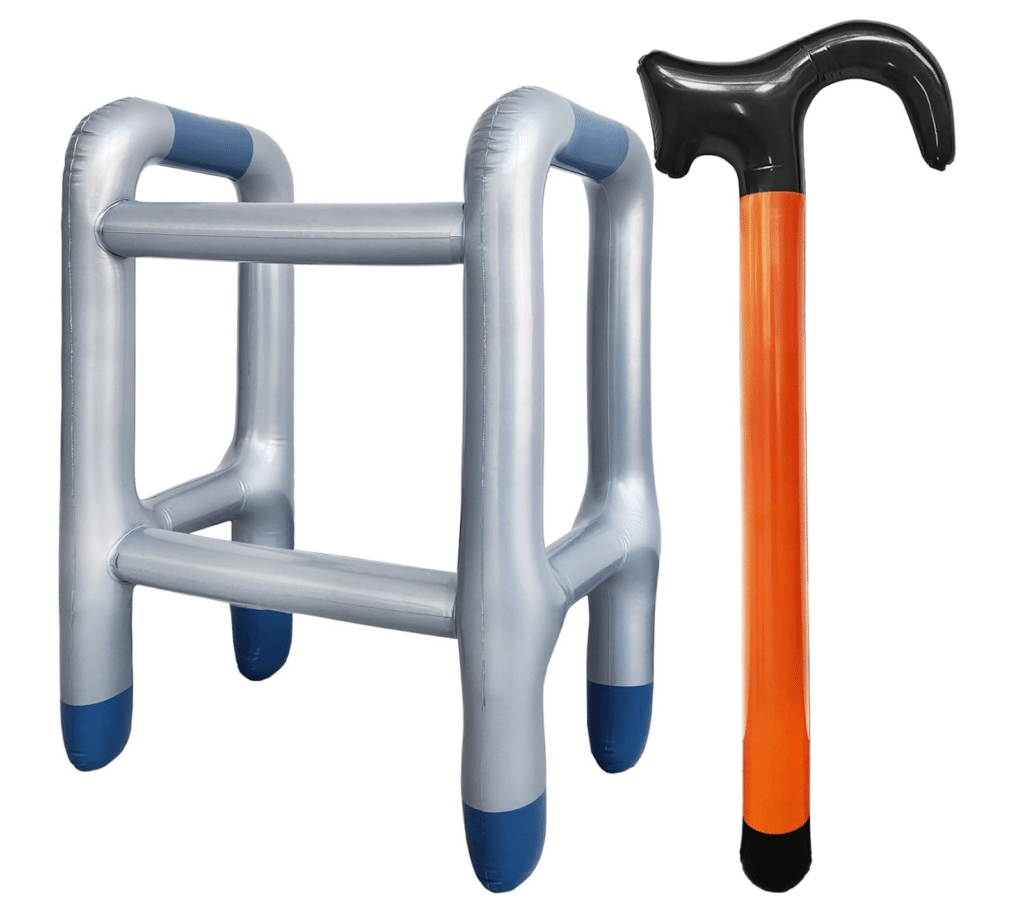 2 Pcs Inflatable Walker and Cane