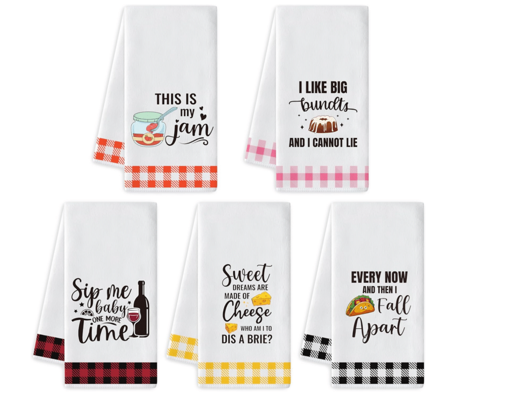R HORSE Funny Kitchen Dish Towel - 5Pcs Cute Food Theme Kitchen Dishcloth
